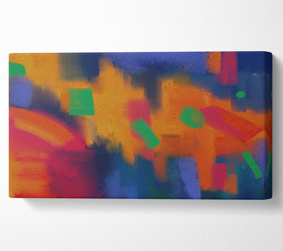  A Canvas Print of Orange Abstract Strokes Canvas Wall Art