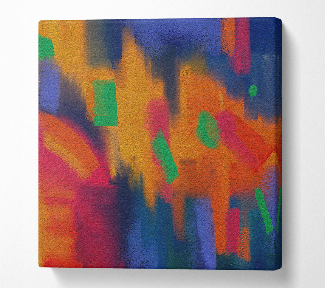  A Canvas Print of Orange Abstract Strokes Canvas Wall Art