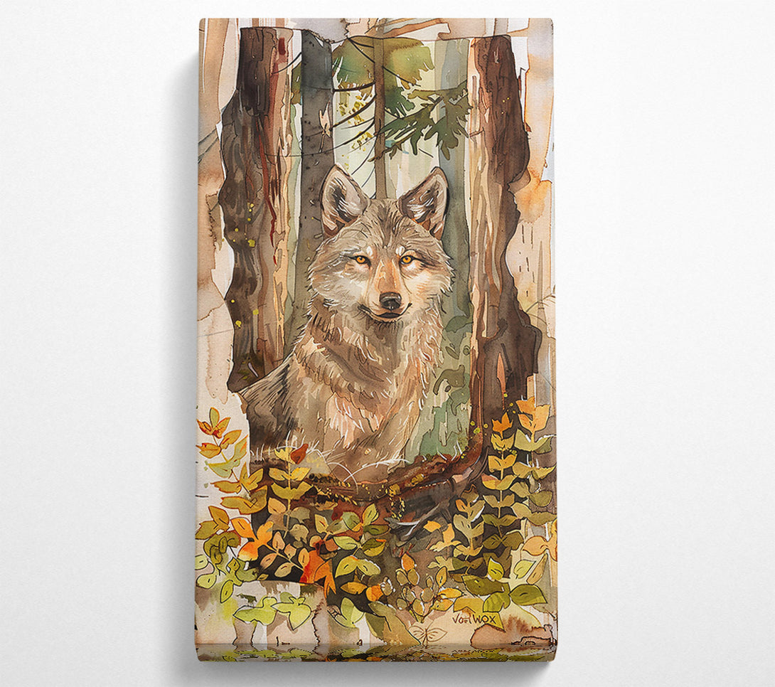  A Canvas Print of Golden Forest Wolf Canvas Art