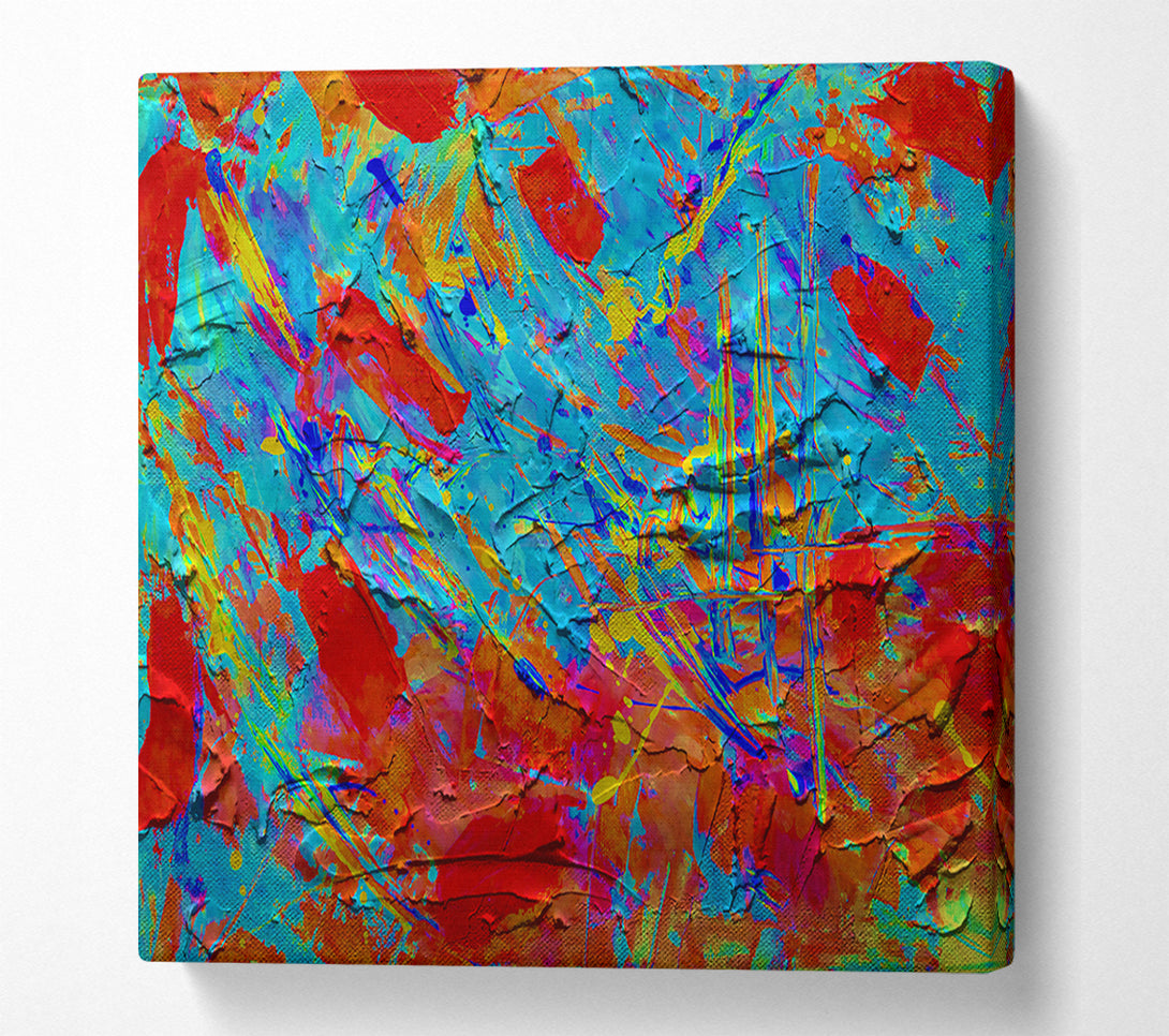 A Canvas Print of Blue And Orange Swirls Canvas Wall Art