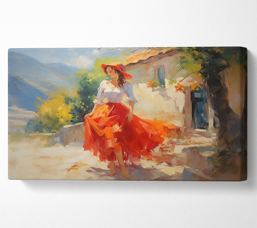  A Canvas Print of Crimson Countryside Waltz Canvas Art