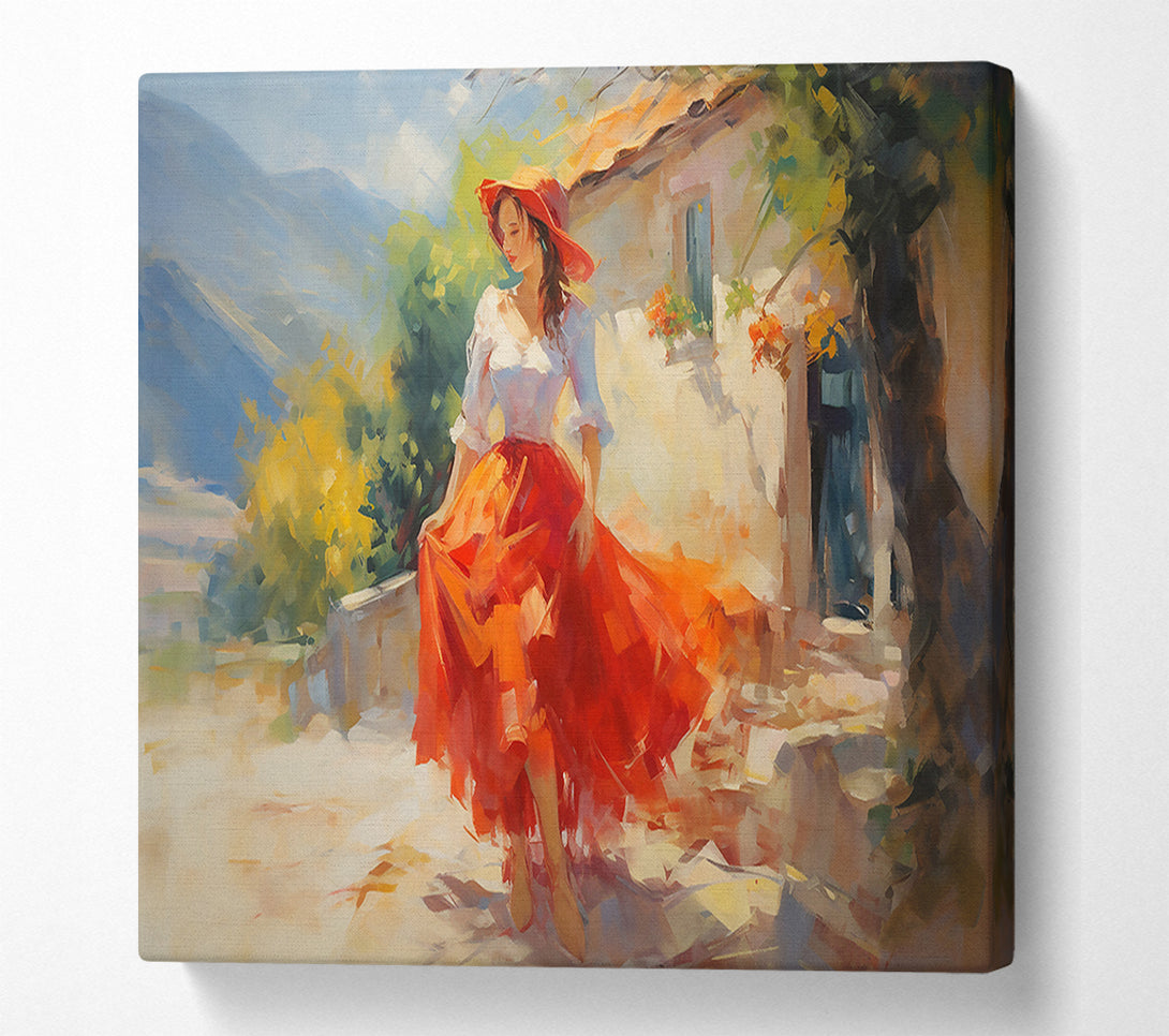  A Canvas Print of Crimson Countryside Waltz Canvas Art