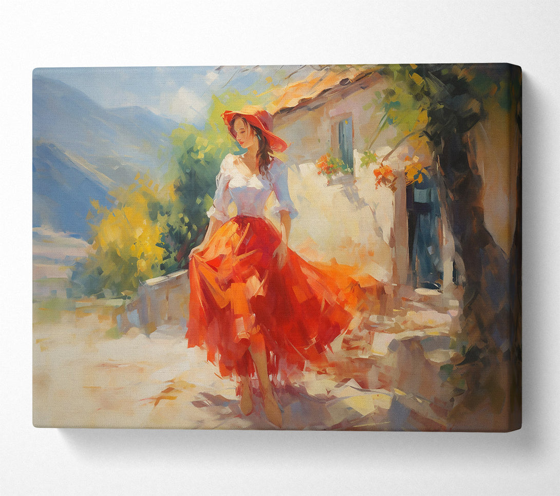  A Canvas Print of Crimson Countryside Waltz Canvas Art