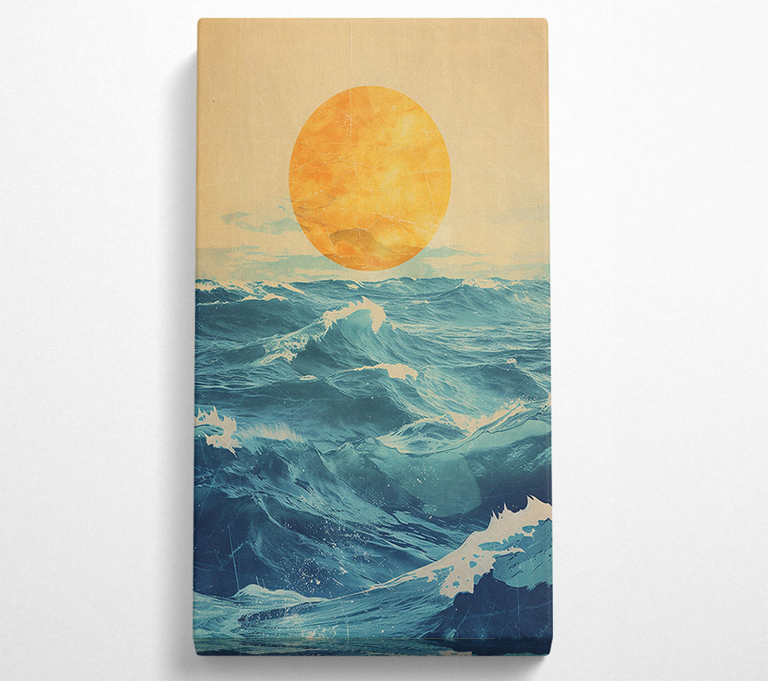  A Canvas Print of Golden Blue Waves Canvas Art