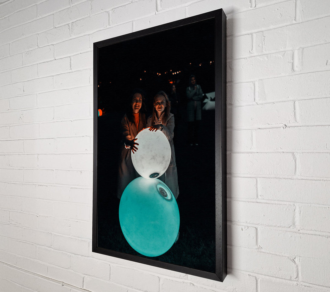  A Canvas Print of Teal Night Lights Canvas Art