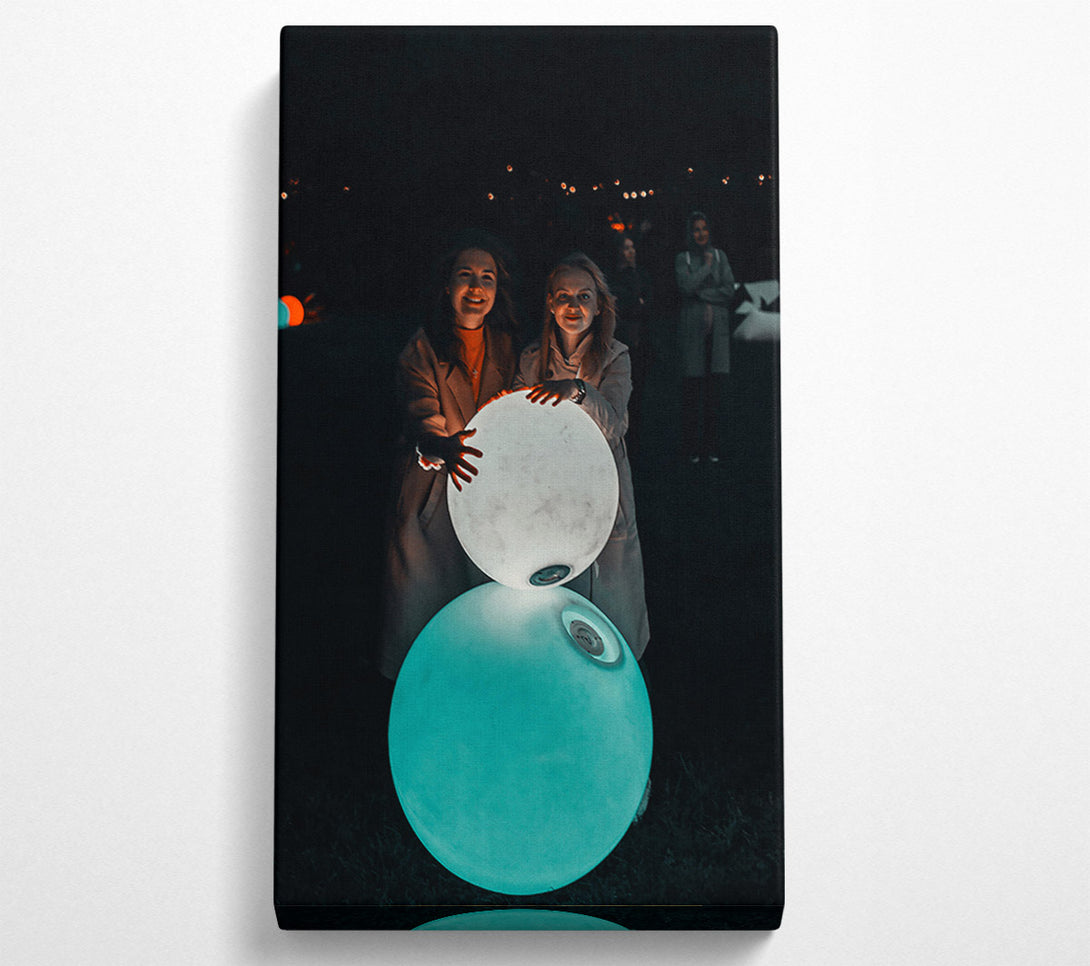  A Canvas Print of Teal Night Lights Canvas Art