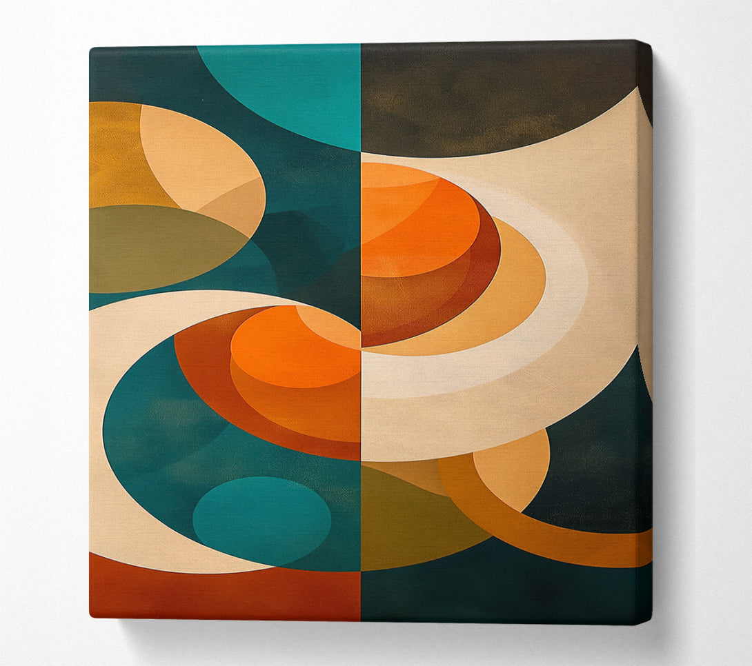  A Canvas Print of Teal Geometric Dreams Canvas Art