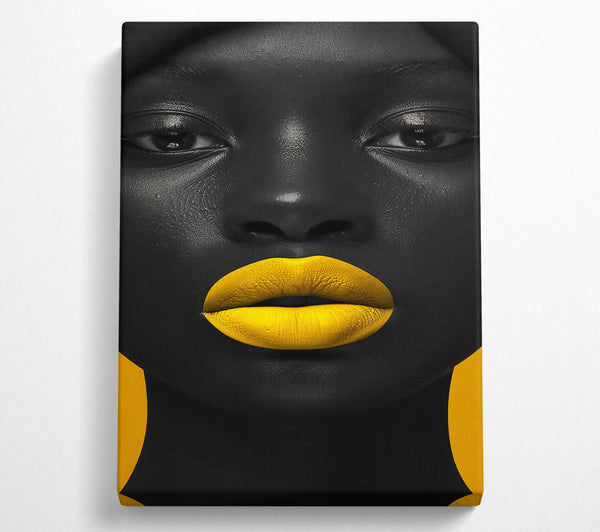  A Canvas Print of Golden Bold Lips Canvas Print