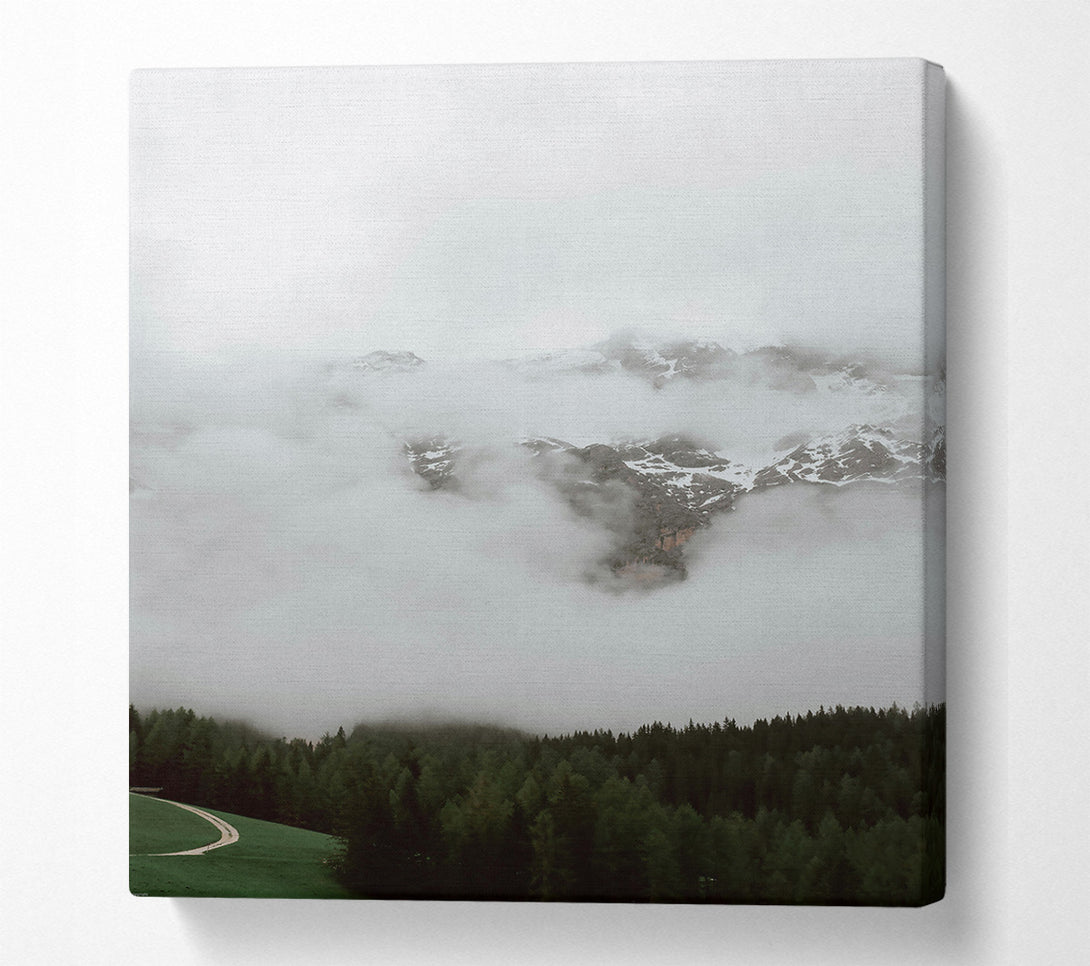  A Canvas Print of White Peaks & Mist Canvas Wall Art