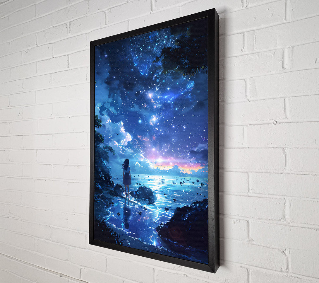  A Canvas Print of Blue Night Reflections Canvas Art