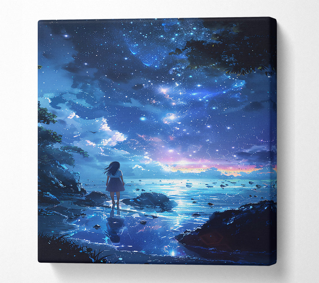  A Canvas Print of Blue Night Reflections Canvas Art