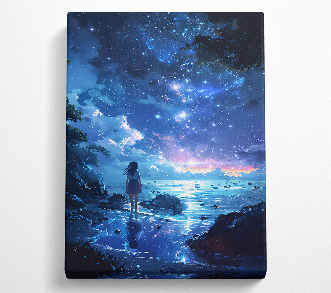  A Canvas Print of Blue Night Reflections Canvas Art