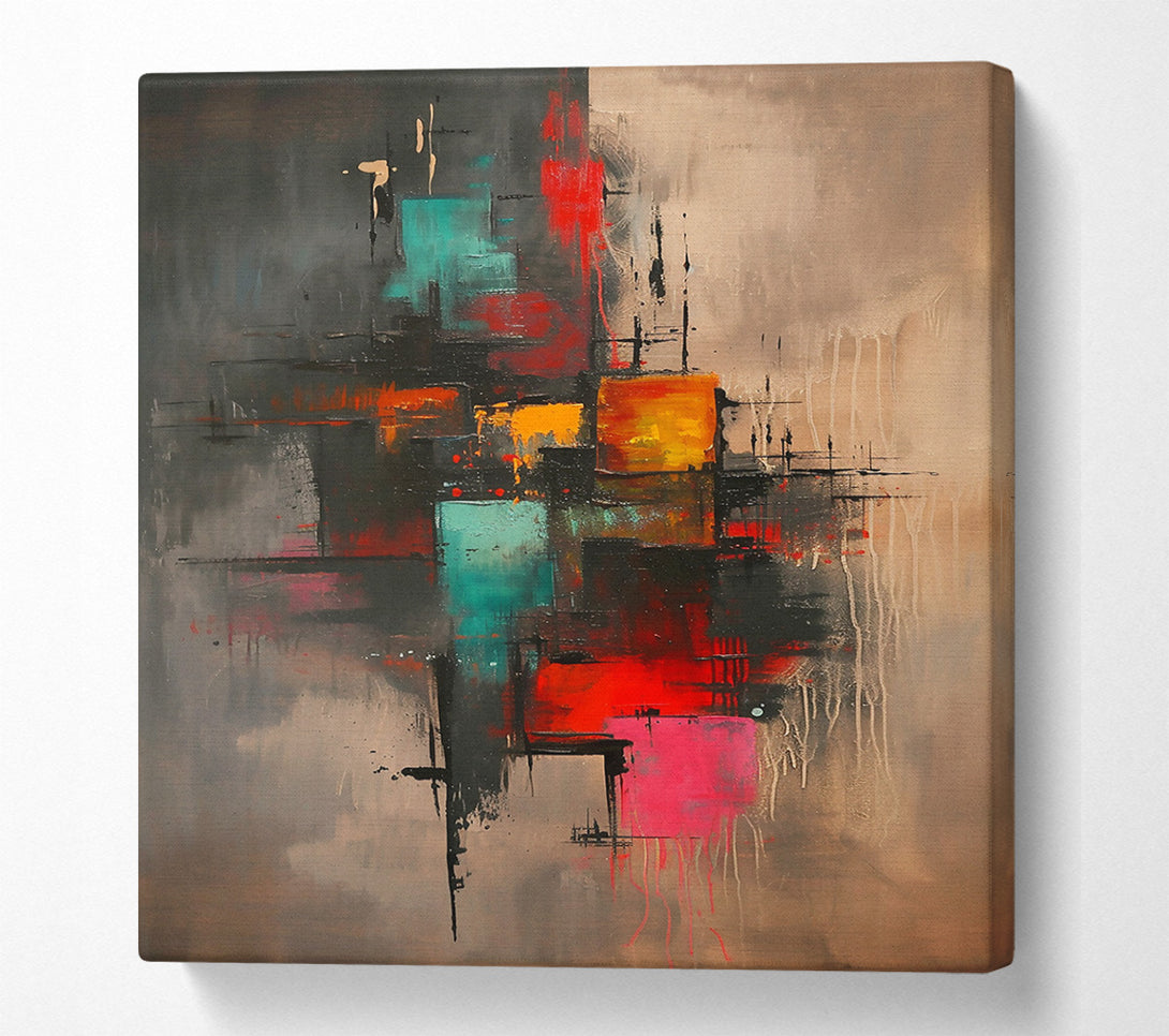  A Canvas Print of Red Abstract Expressionism Canvas Print