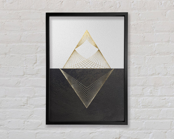 Gold Triangle Black And White Framed Print