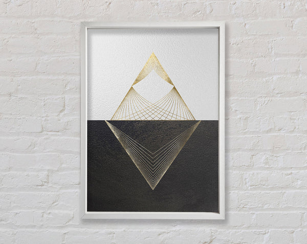 Gold Triangle White And White Framed Print
