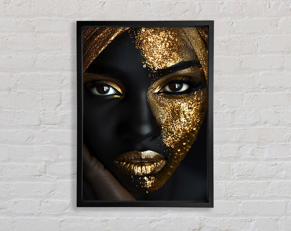 Gold Woman Beauty Framed Print