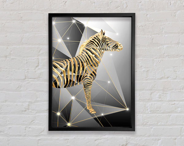 Gold Zebra Framed Print