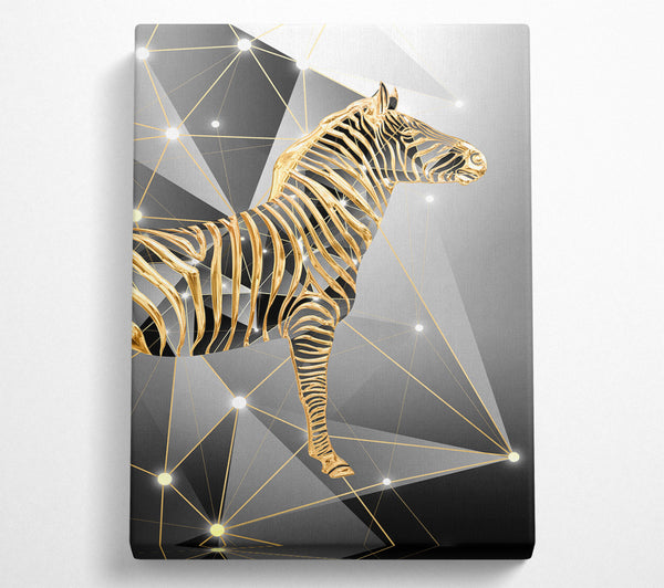  A Canvas Print of Gold Zebra Canvas Art