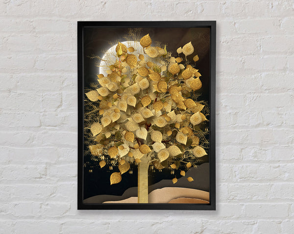 Golden Leaf Tree Framed Print
