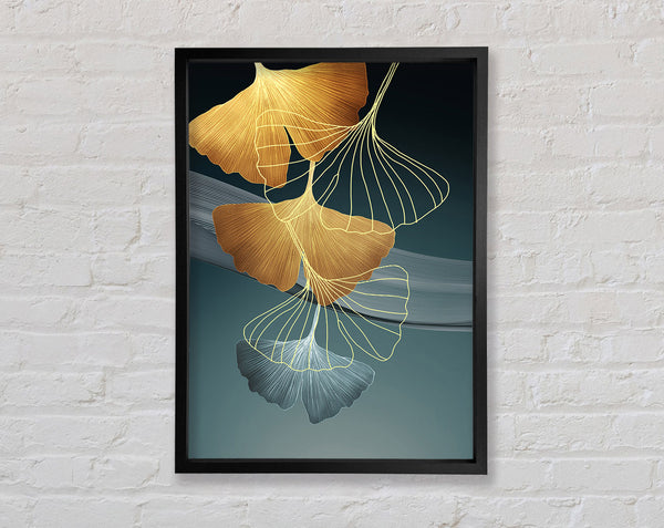 Golden Petals Abstract Framed Print