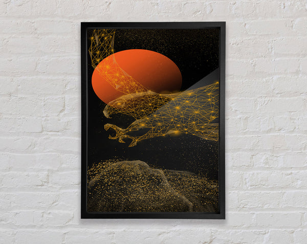 Golden Space Eagle Framed Print