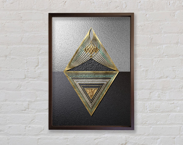 Golden Triangles  Walnut And Walnut Framed Print