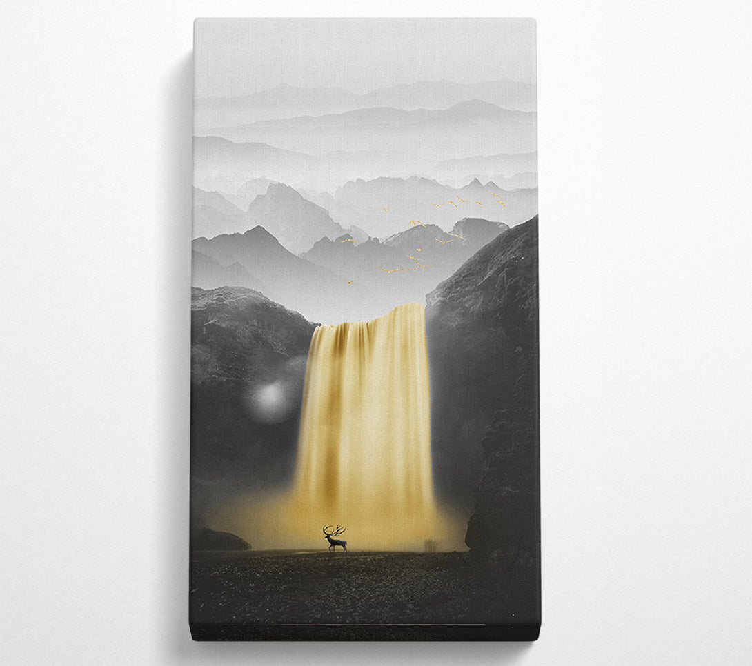 A Canvas Print of Golden Waterfall Canvas Wall Art