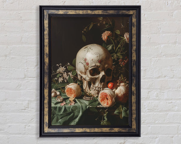 Gothic Table Skull Framed Print