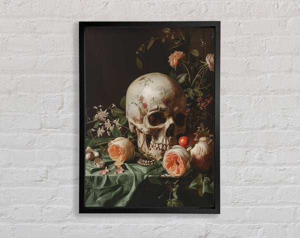 Gothic Table Skull Framed Print