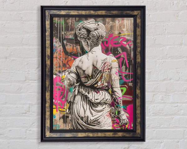 Graffi Greek Statue Framed Print