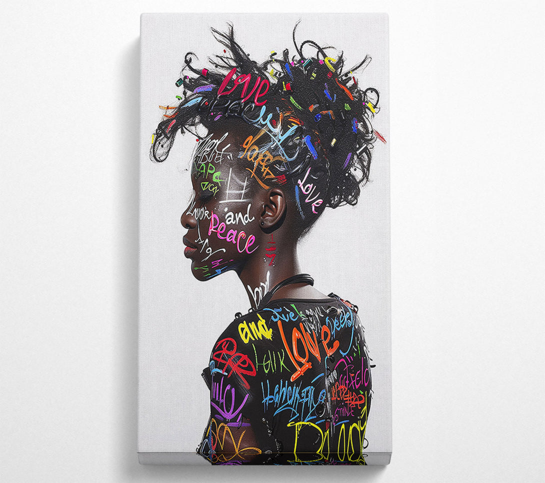 A Canvas Print of Graffiti All Over Woman Canvas Print