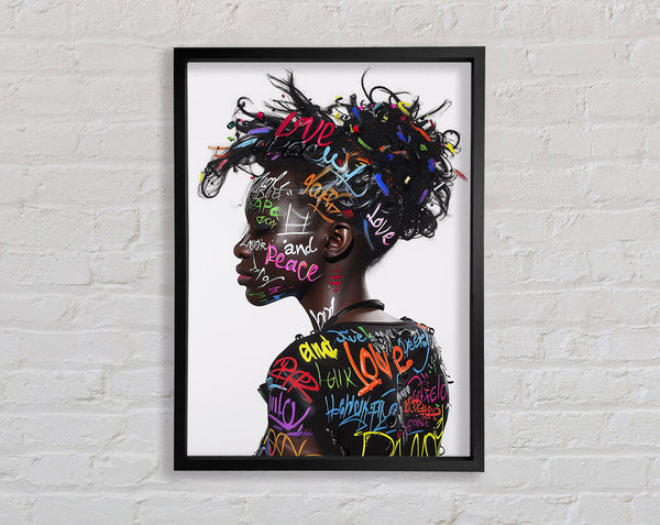 Graffiti All Over Woman Framed Print