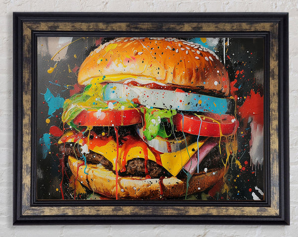 Graffiti Burger Framed Print