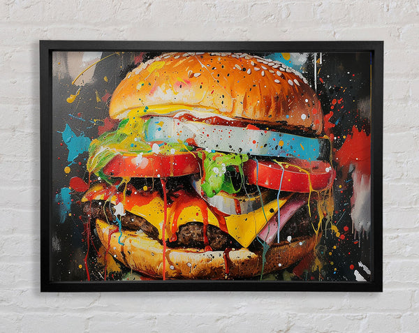 Graffiti Burger Framed Print