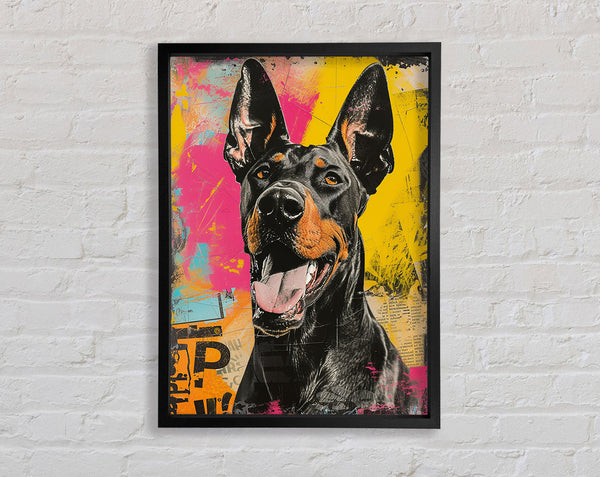 Graffiti Doberman Framed Print