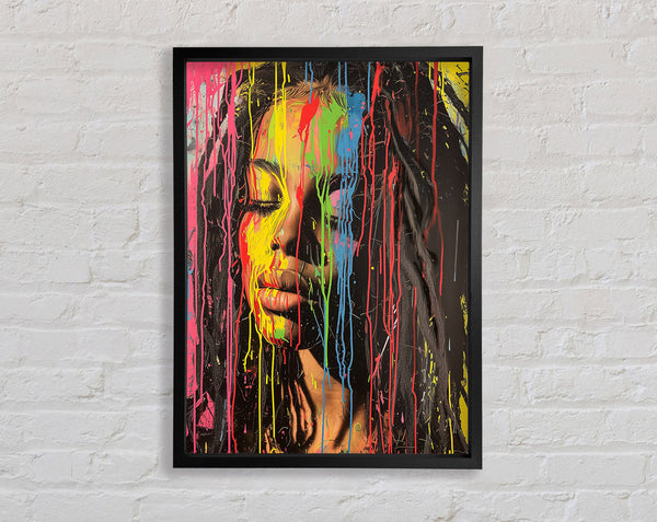 Graffiti Dripping Woman Framed Print