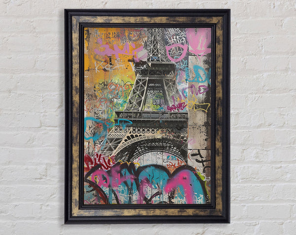 Graffiti Eiffel Tower Framed Print
