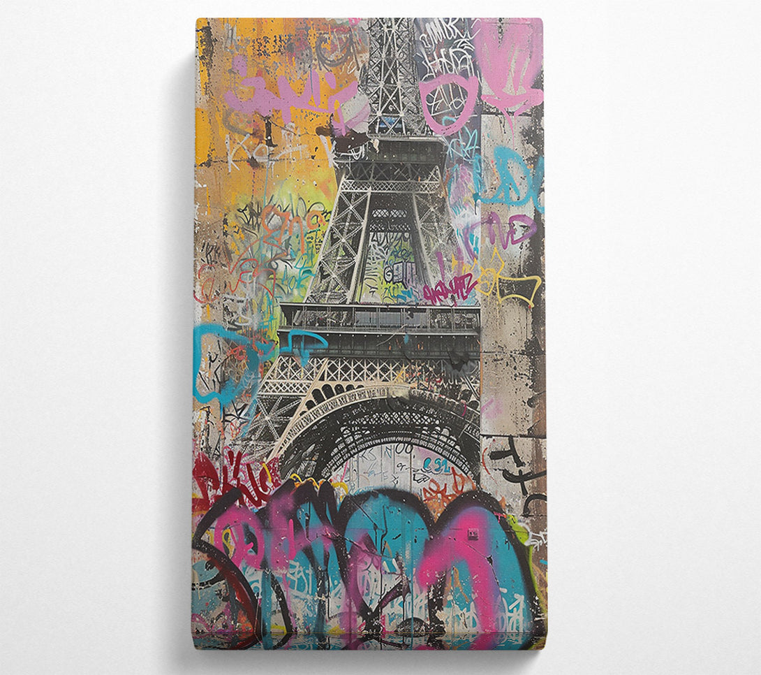  A Canvas Print of Graffiti Eiffel Tower Canvas Wall Art