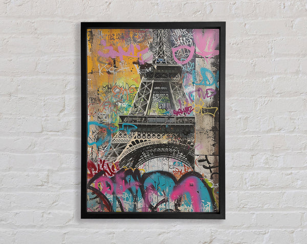 Graffiti Eiffel Tower Framed Print