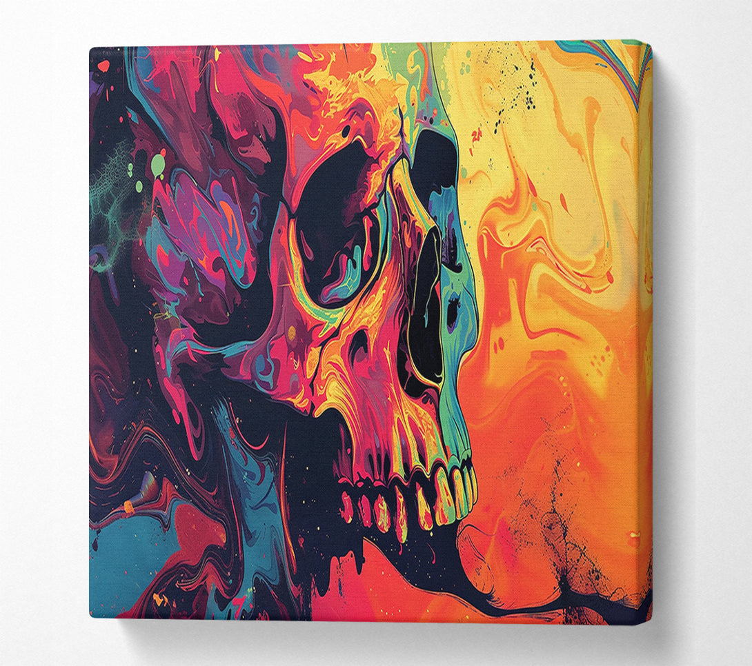  A Canvas Print of Graffiti Explosion Skull Canvas Print