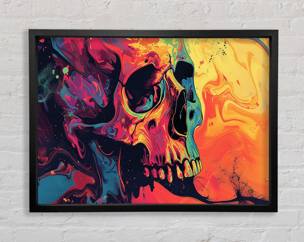 Graffiti Explosion Skull Framed Print
