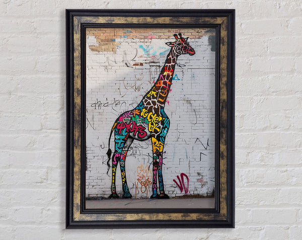 Graffiti Giraffe Wonder Framed Print