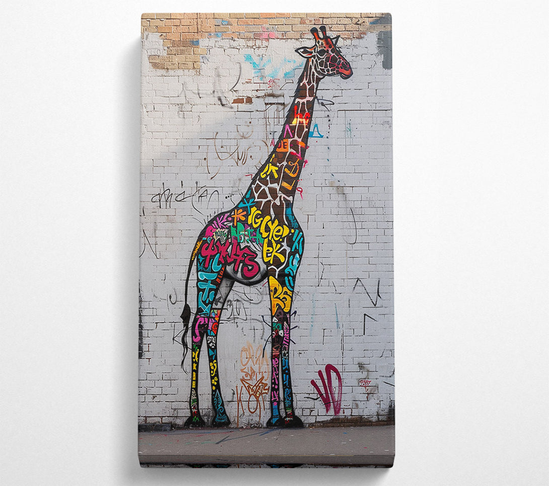  A Canvas Print of Graffiti Giraffe Wonder Canvas Art