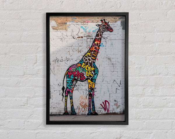 Graffiti Giraffe Wonder Framed Print
