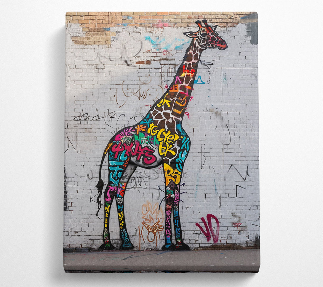  A Canvas Print of Graffiti Giraffe Wonder Canvas Art
