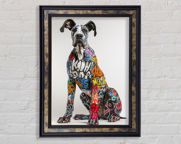 Graffiti Great Dane Framed Print