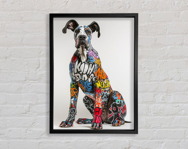 Graffiti Great Dane Framed Print