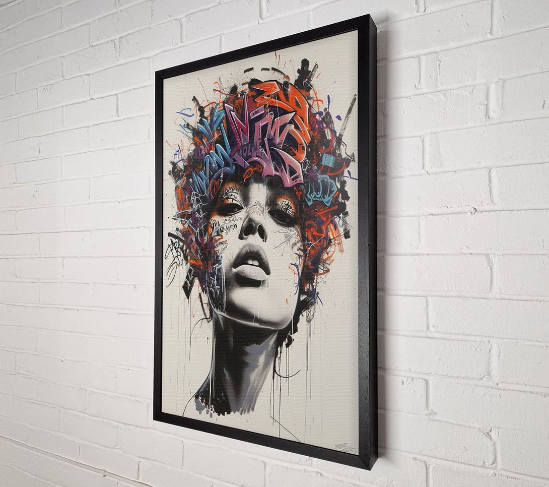  A Canvas Print of Graffiti Head Woman Canvas Art