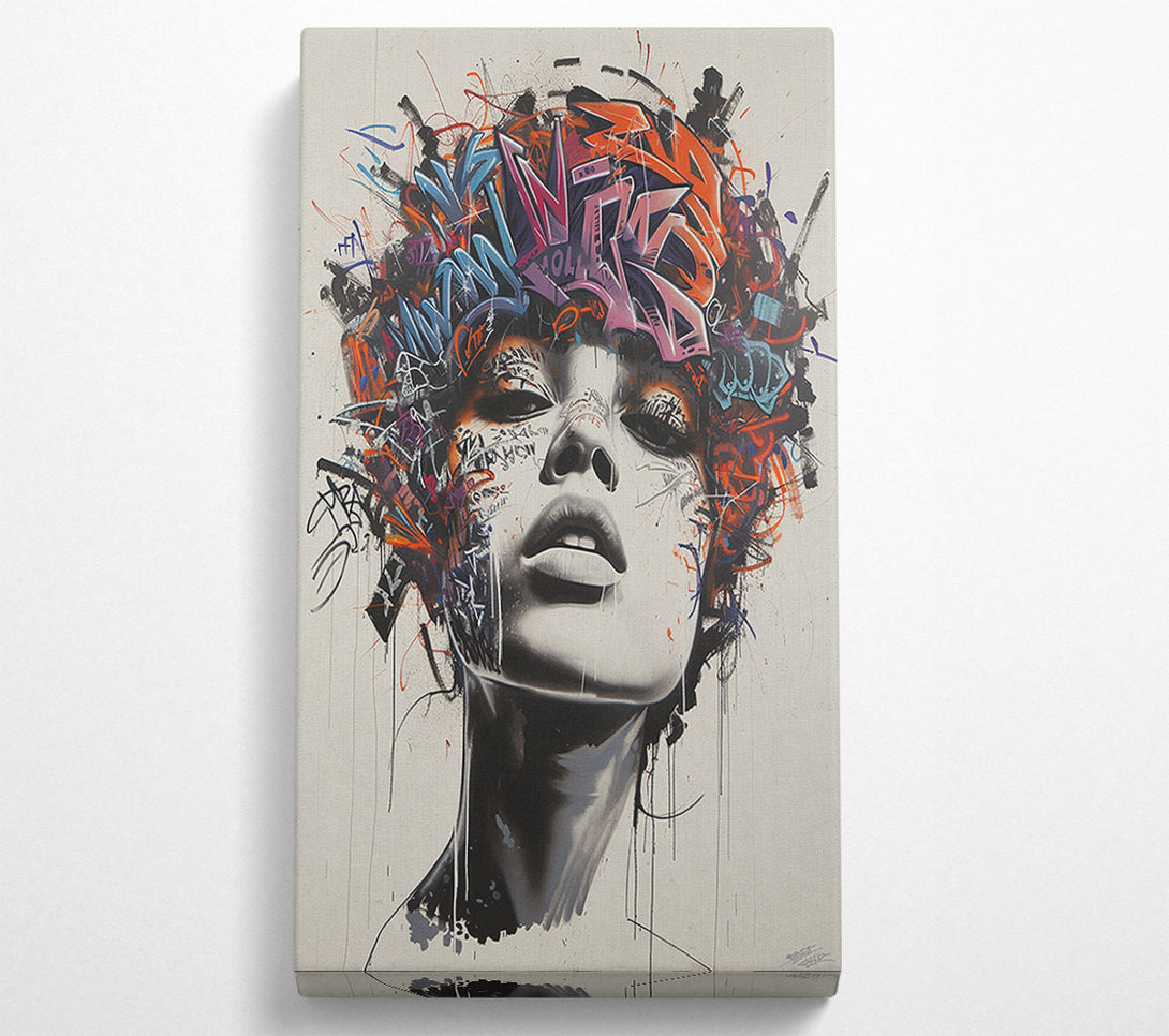  A Canvas Print of Graffiti Head Woman Canvas Art