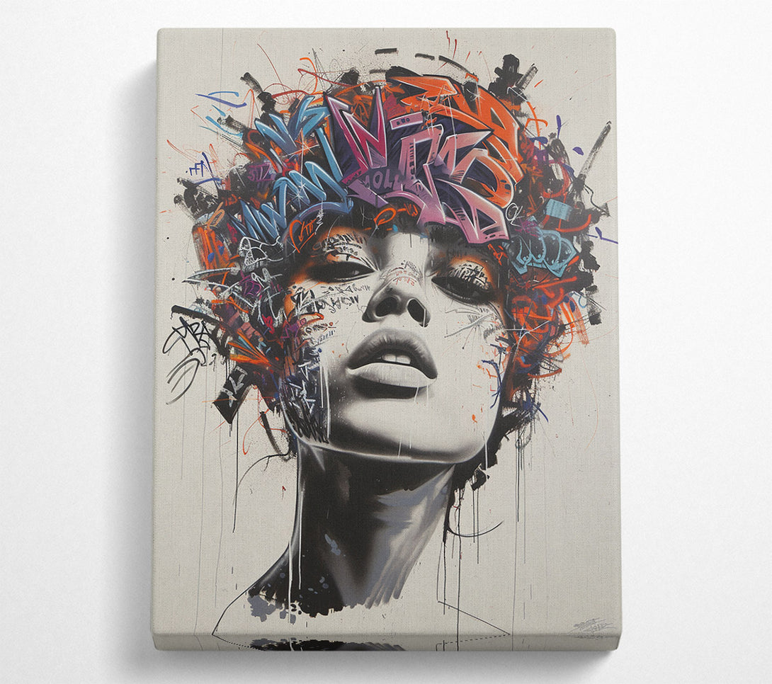  A Canvas Print of Graffiti Head Woman Canvas Art